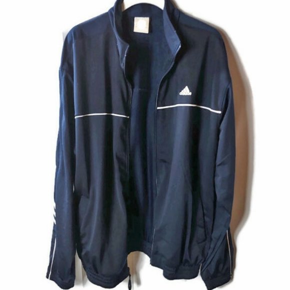 Adidas Mens Blue Full Zip Track Jacket with Inside Pockets XL - Picture 1 of 9